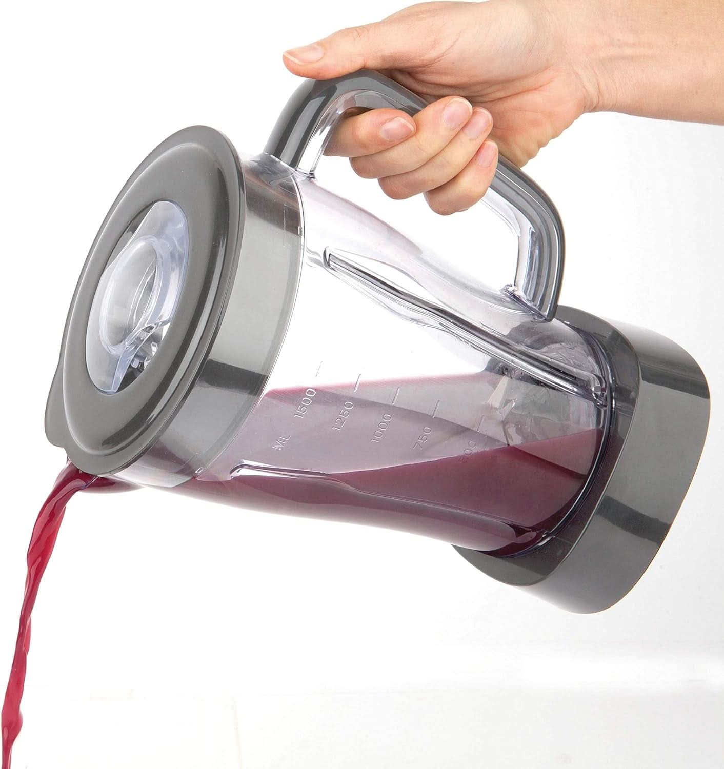 BLACK+DECKER Mikser stojący | 500W | 2 prędkości | Funkcja impulsu | Glaskrug | 1,5 l | Edelstahlmesser Mit 4 Klingen | Herausnehmbar Und Leicht Zu Reinigen | Weiß Und Grau Kitchen Naty Shop