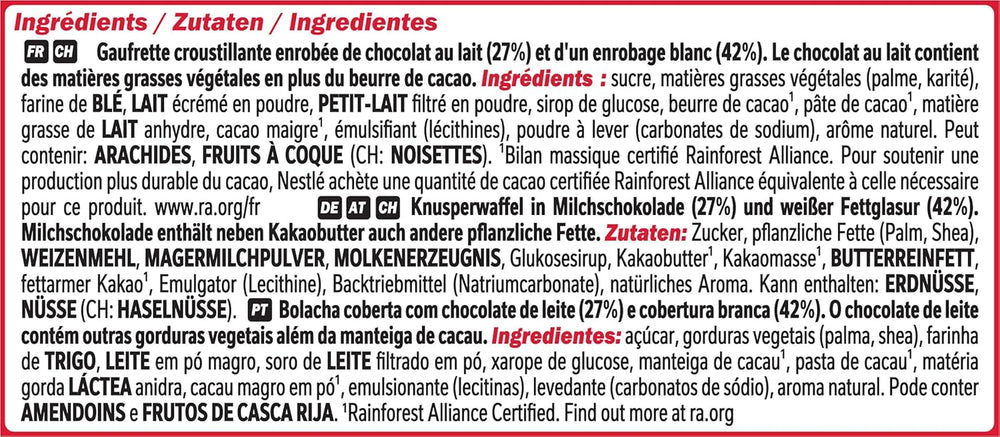 Nestlé Chunky Funky Crispy Wafel w mlecznej czekoladzie, opakowanie zbiorcze 2 opakowania (4 x 40 g każdy)