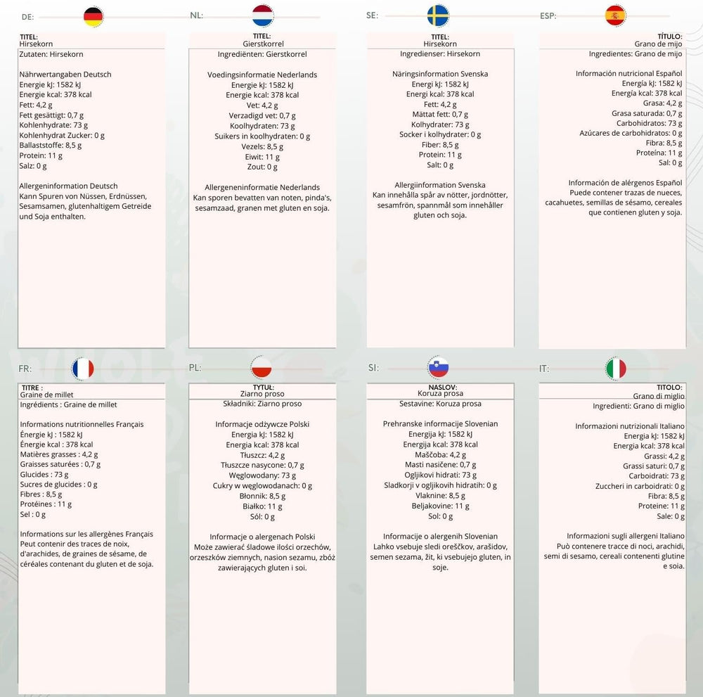 Proso ziemne pełnoziarniste - bez GMO - naturalne - wegańskie - bez nabiału - bez dodatku cukru - 1 kg