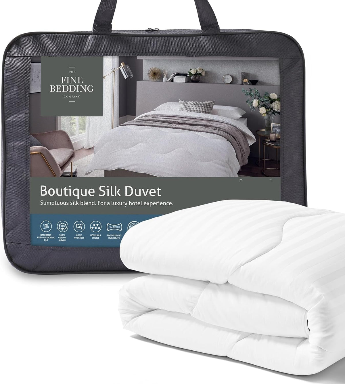 Butikowa jedwabna pocieszyciel Luksusowa pościel, którą można prać w pralce (podwójne łóżko 13,5 Tog) Naty Shop Kołdry i kołdry Podwójne łóżko 13,5 Tog