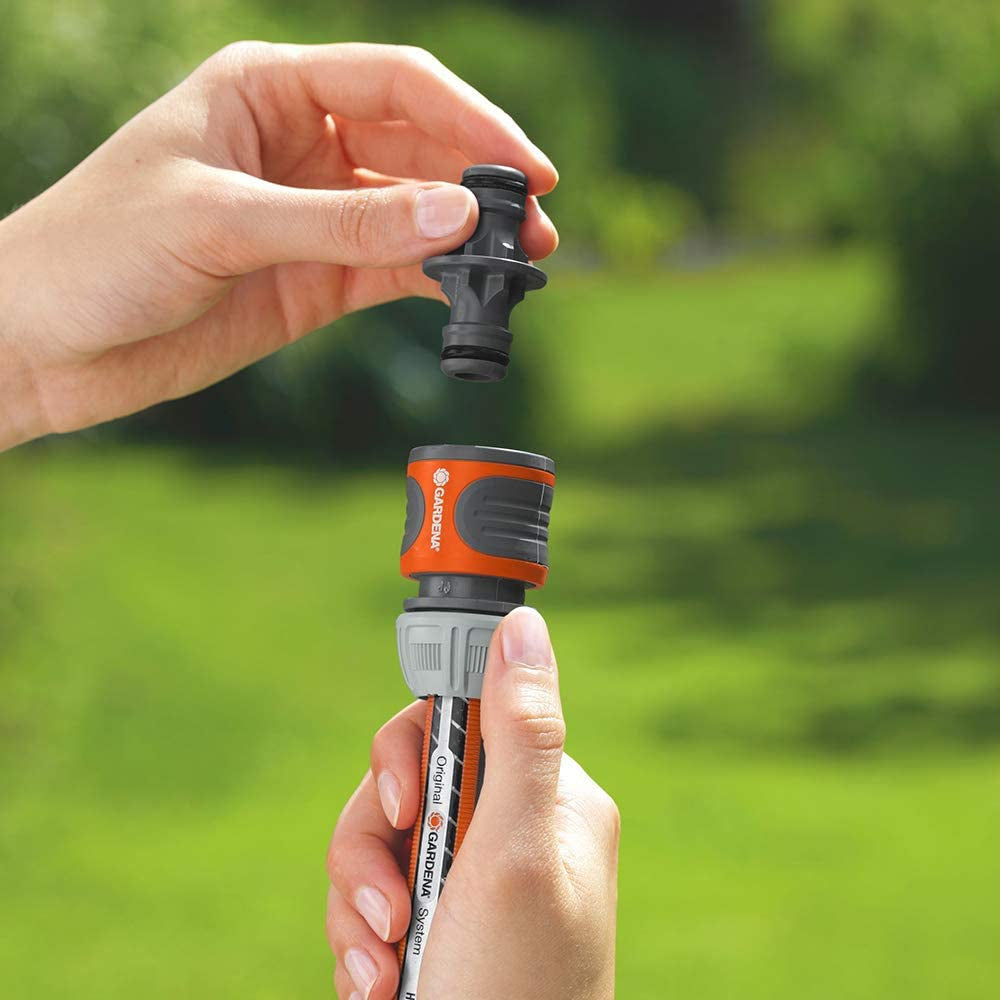 Set de cuplaje Gardena: Cuplaj furtun pentru prelungitor de 13 mm (1/2 inch) și 15 mm (5/8 inch), chiar și sub presiune mare a apei, asamblare ușoară (18283-20)