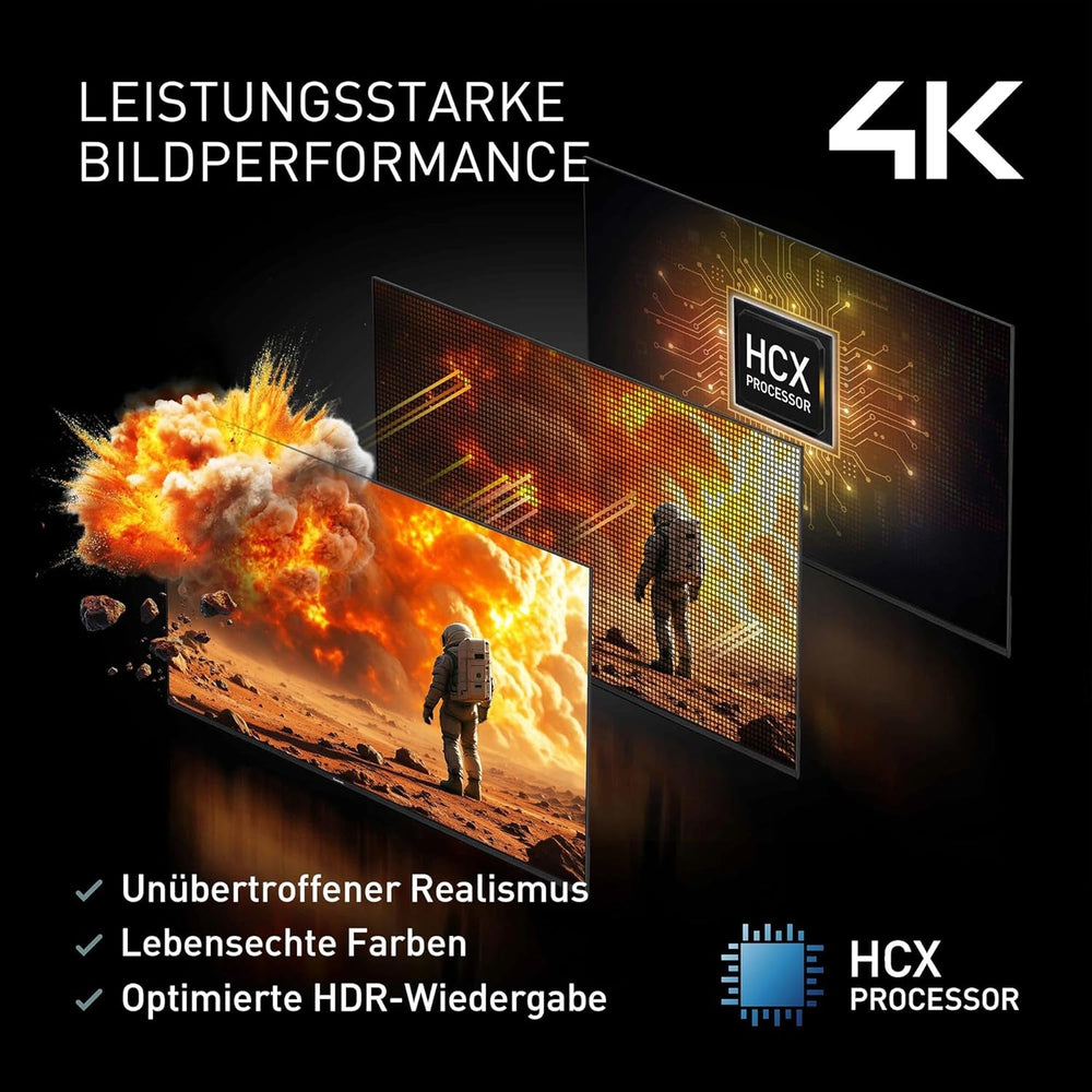 Televizor Panasonic Premium TV-50W85BEZ, seria W85B, 50 inch, televizor inteligent QLED 4K Ultra HD, 2025, 120 Hz, Fire TV, Dolby Vision și Atmos, mod Joc Extrem, Alexa, asistență Apple, Bluetooth, negru