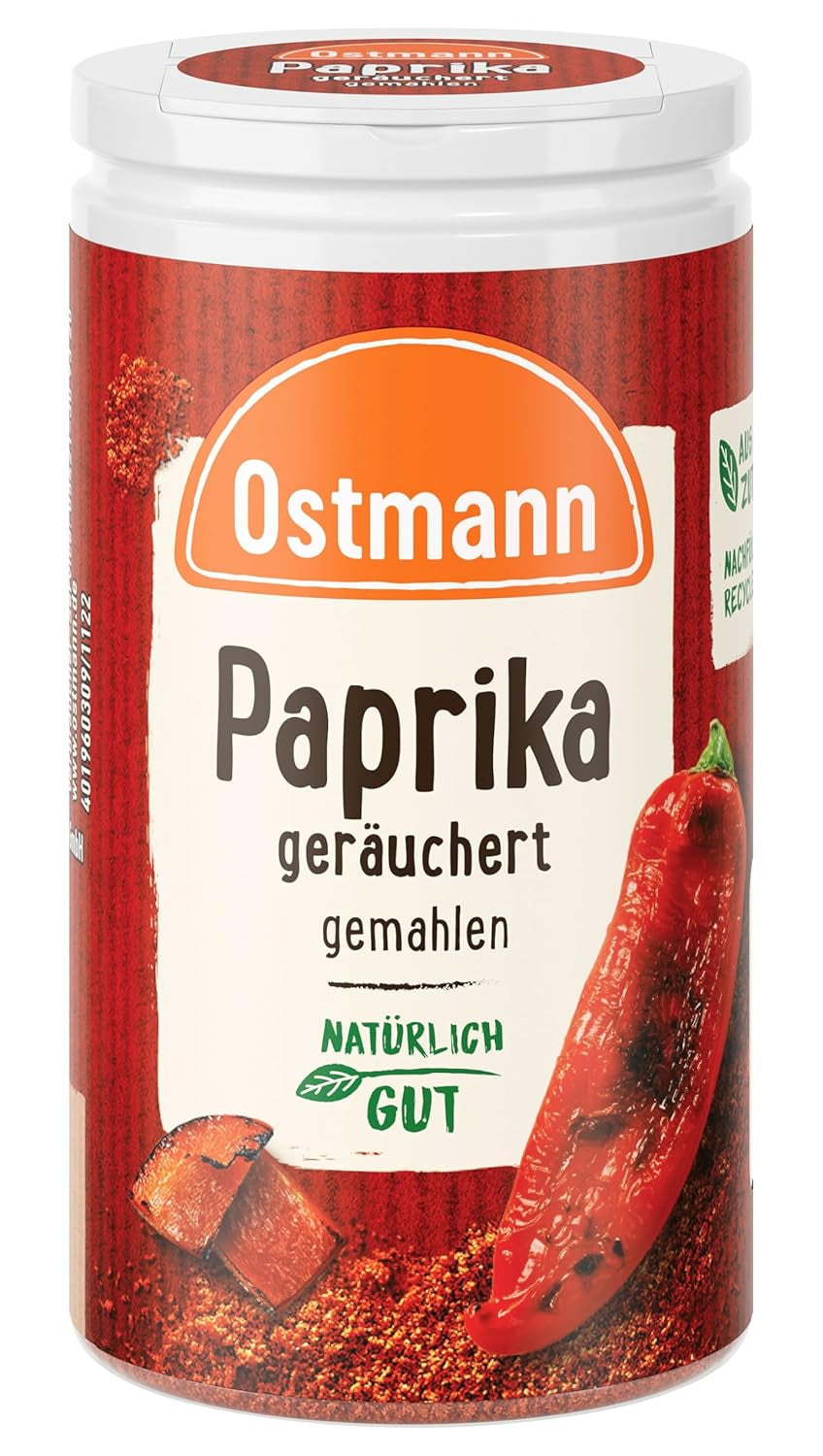 Ostmann Gewürze - Paprika geräuchert | Rauchiges Aroma für Bratkartoffeln, Gulasch oder Rührei | 35 g w Der Streudose