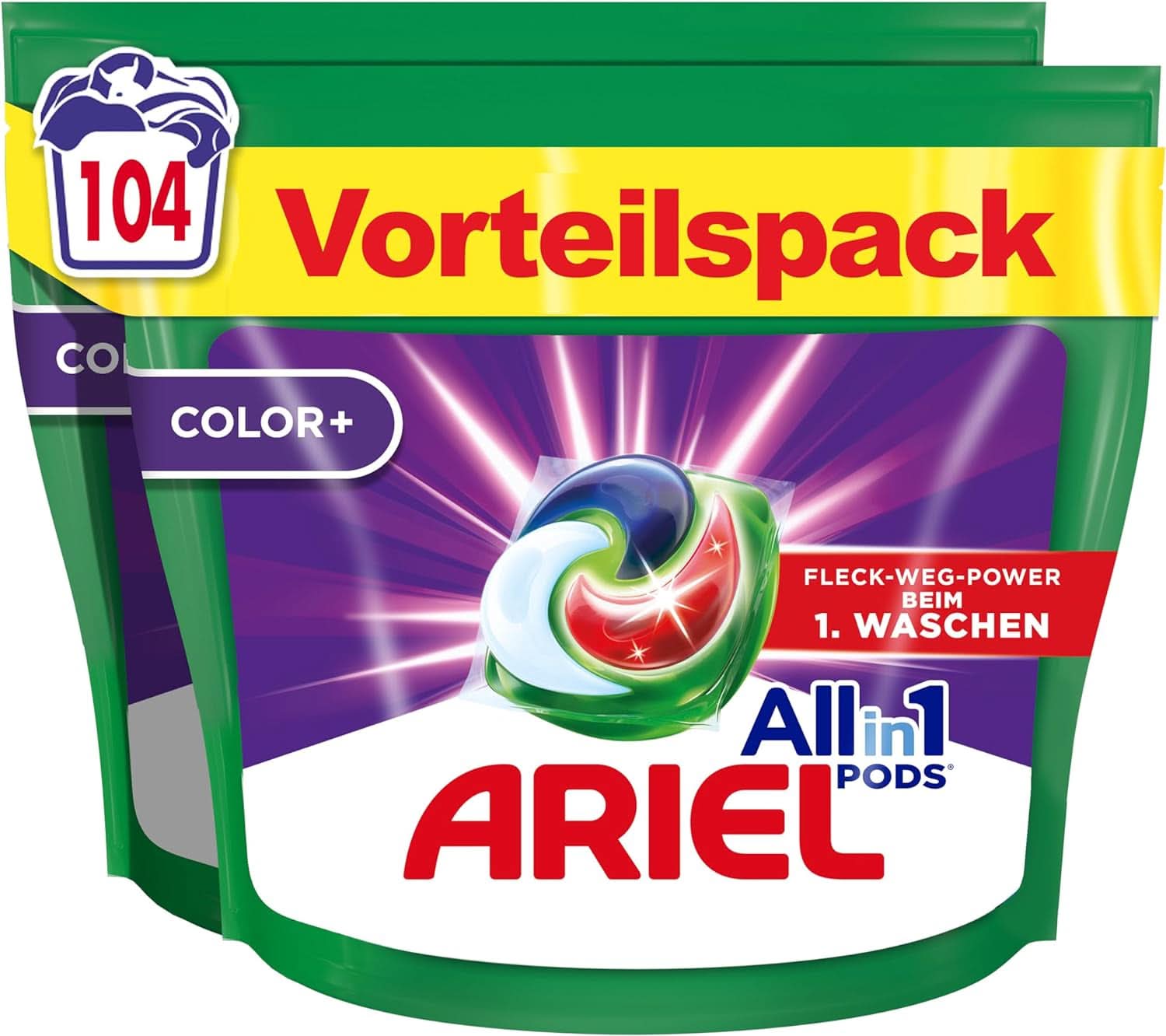 Detergent Ariel PODS All-In-1, 104 kapsułki, kolorowy proszek do prania, jasne czyszczenie Naty Shop Detergenty do prania Model klasyczny
