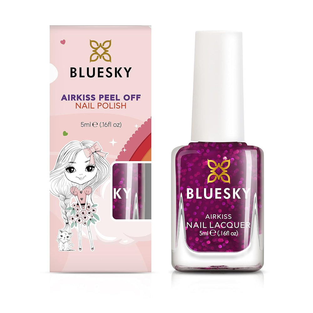 Lakier do paznokci Bluesky Kids - cały brokat, różowy. Easy Peel Off, nietoksyczny, nieślizgający się lakier do paznokci na bazie wody dla dzieci 5 ml