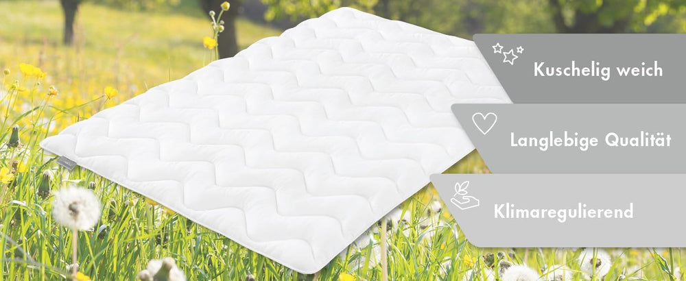 Lekka kołdra letnia Traumnacht 155X220 cm, kołdra antyalergiczna, specjalnie na lato, z wygodnym miękkim pokrowcem z mikrofibry, posiada certyfikat Oeko Tex, wyprodukowana zgodnie z niemieckimi standardami jakości. Kołdry i kołdry Naty Shop