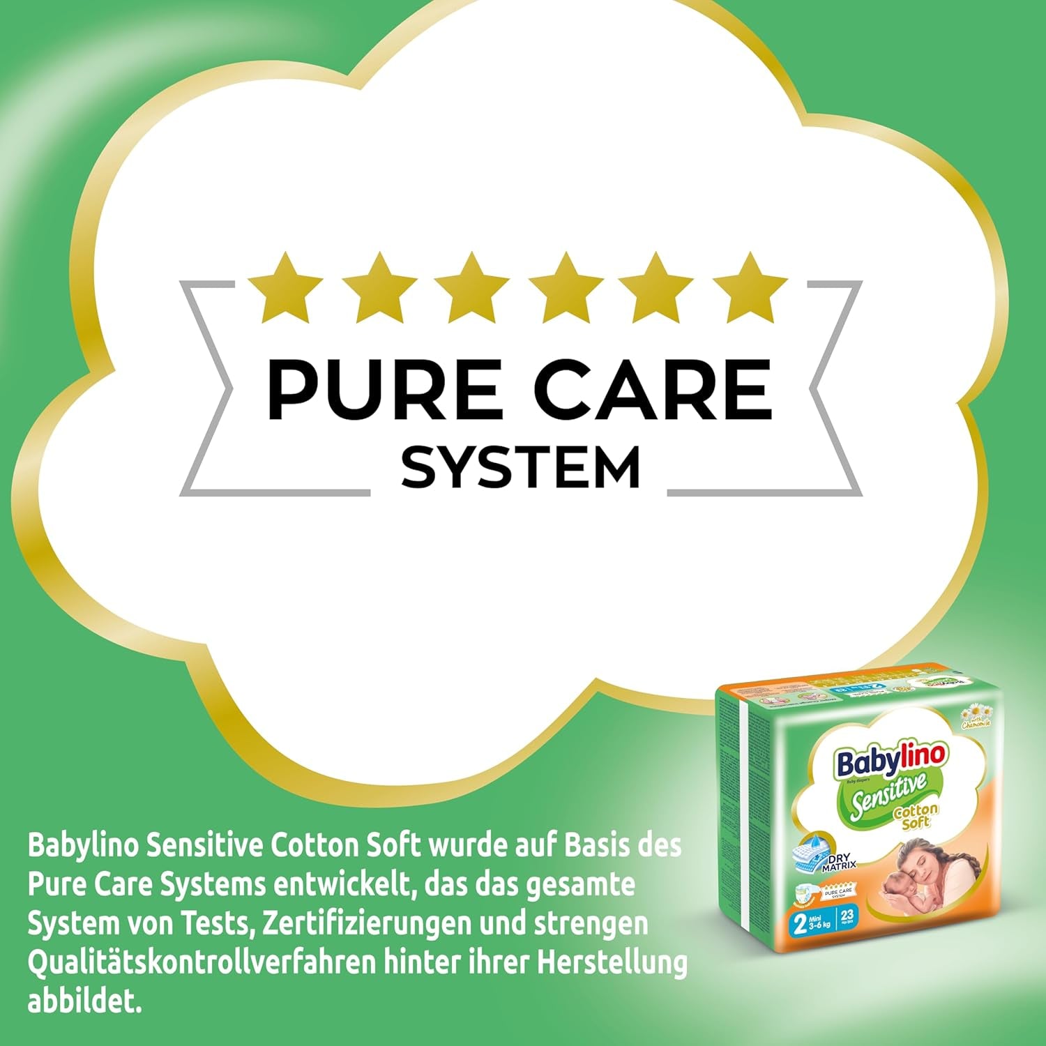 Pieluchy dla wrażliwych dzieci, rozmiar 2, mini (3-6 kg), 192 pieluszki