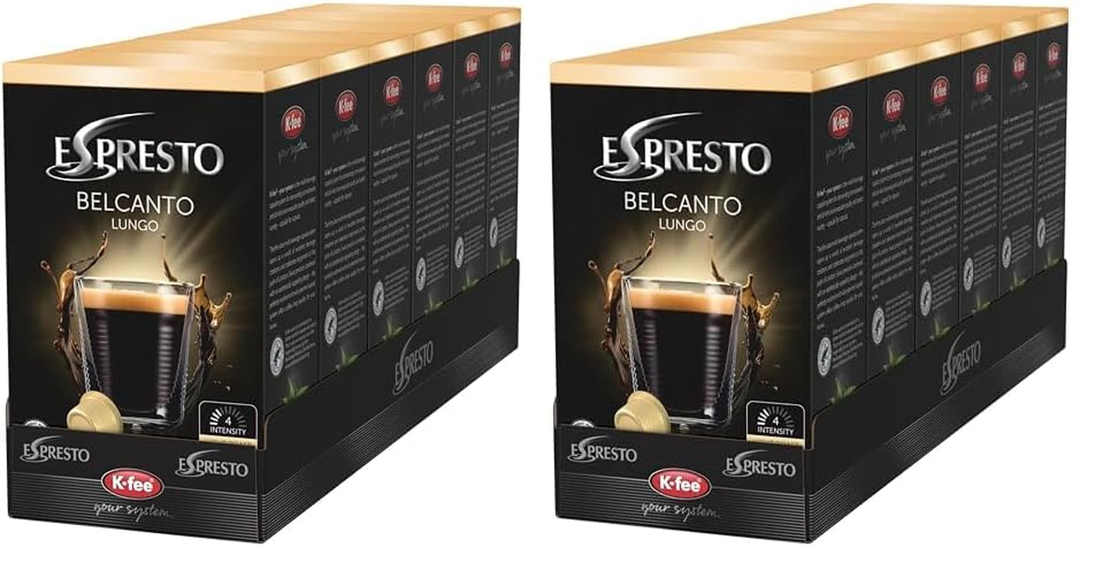 Kaffeekapseln Belcanto – Lungo Intensität 4/12, kompatibel mit K-fee, RFA zertifiziert, 96 Kapseln (Packung mit 2)