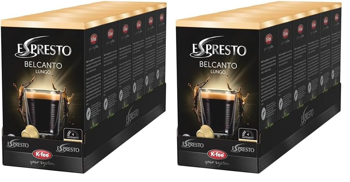 Kaffeekapseln Belcanto – Lungo Intensität 4/12, kompatibel mit K-fee, RFA zertifiziert, 96 Kapseln (Packung mit 2)