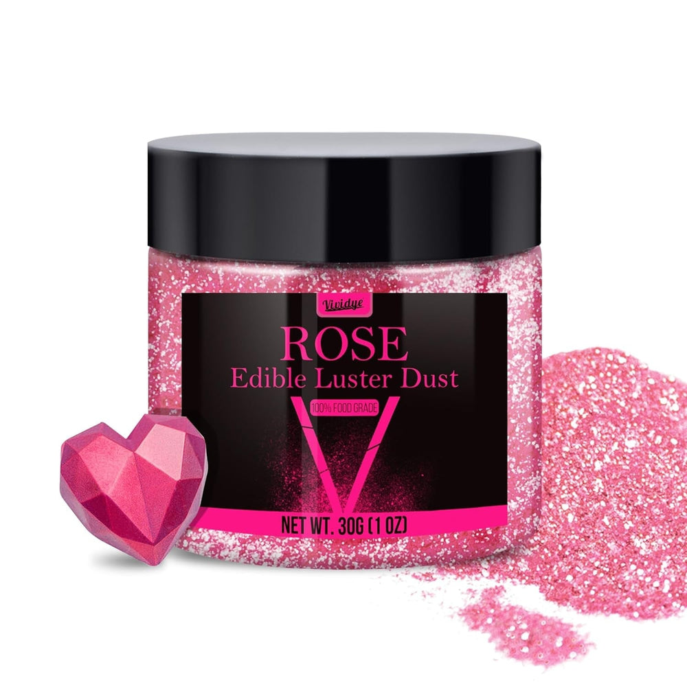 Sclipici comestibil - Pudră sclipici comestibilă în 4 culori, praf sclipici pentru băuturi, mâncare, prăjituri - Pudră colorantă alimentară metalică comestibilă pentru cocktailuri, vin - 5G / sticlă