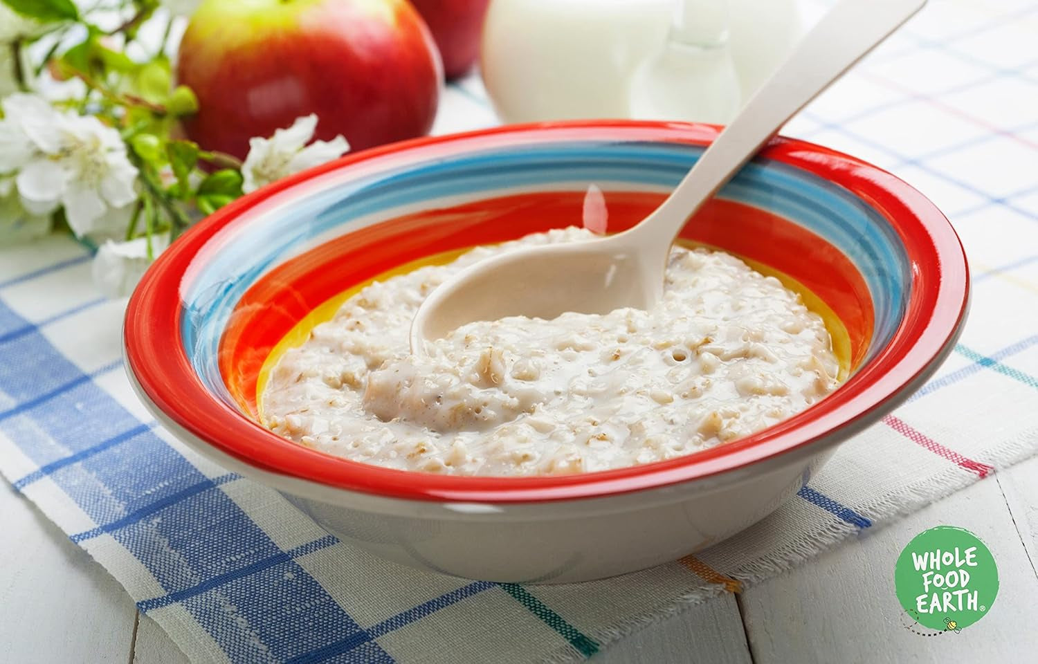 Wholefood Earth Fine Oats - bez GMO - wegańskie - bez nabiału - bez dodatku cukru 1 kg