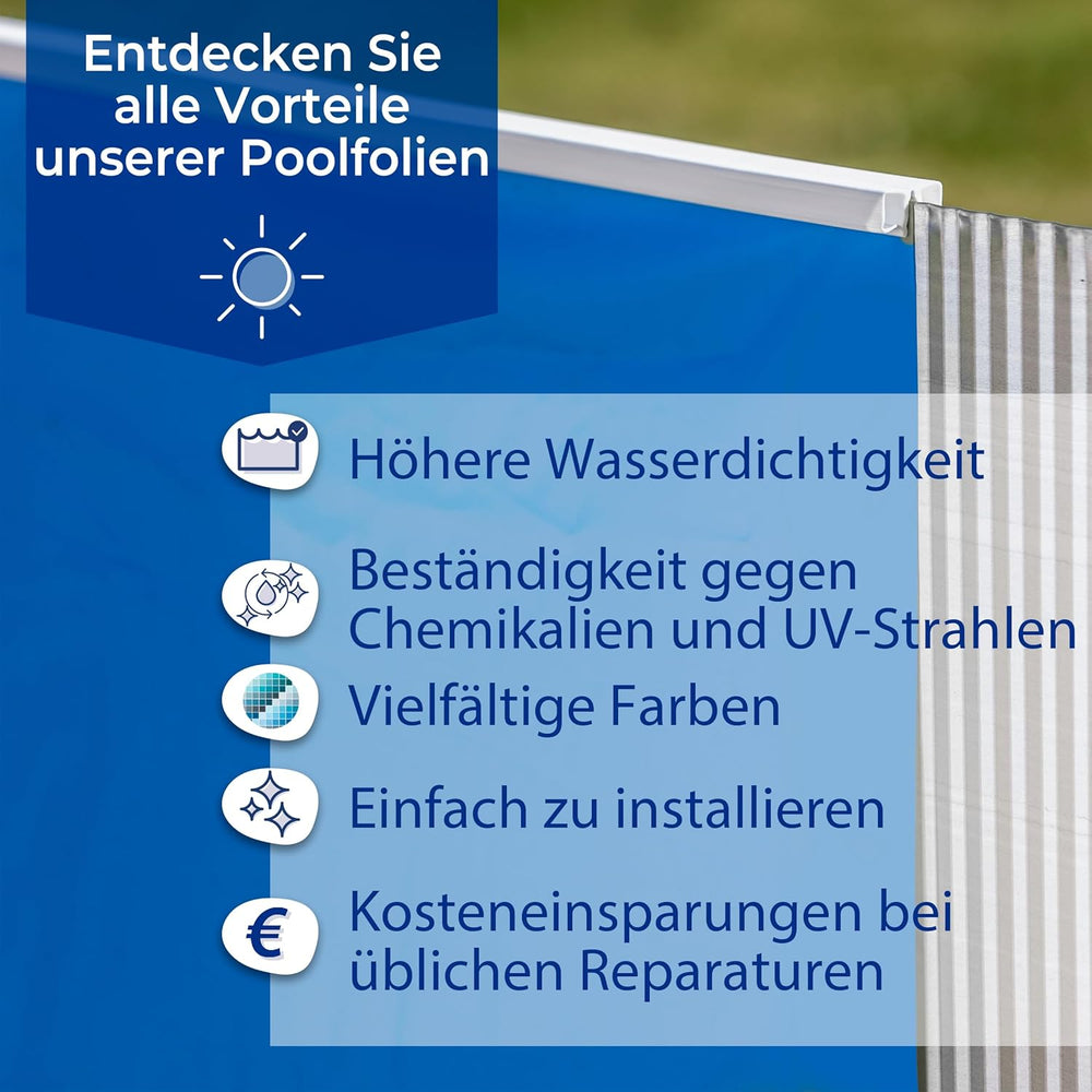 Gre FPR301 - Wyściółka do basenów okrągłych, 300 x 120 cm (długość x wysokość), system zawieszania, niebieska
