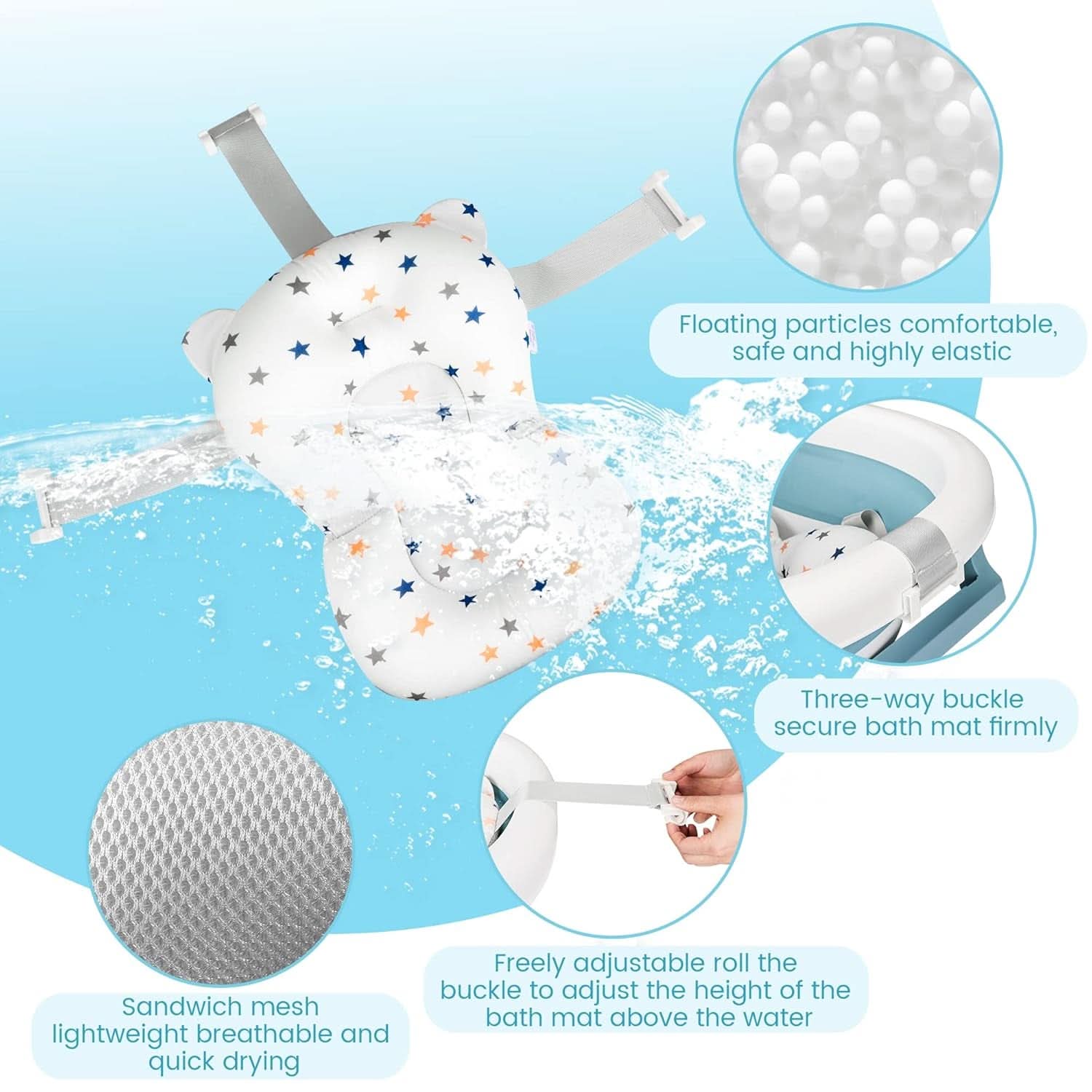 Einesin Cădiță mare XXL pliabilă pentru bebeluși cu termometru integrat Mama si Copilul Naty Shop