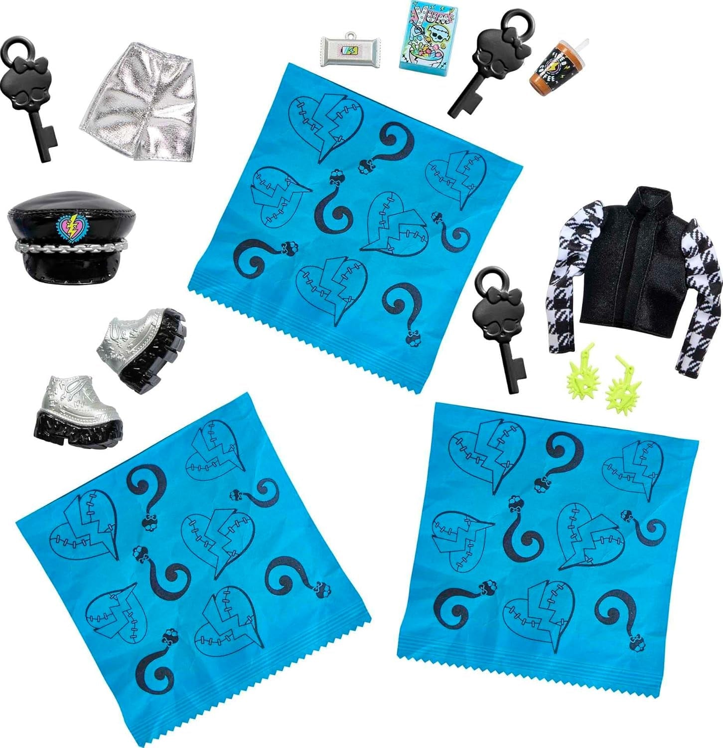 Monster High HKY62 - Păpușă și Set de Modă, Frankie Stein cu Dulap și peste 19 Accesorii, Secretele Skulltimate, Jucărie de Păpușă pentru Copii cu Vârsta de 4 Ani și Peste