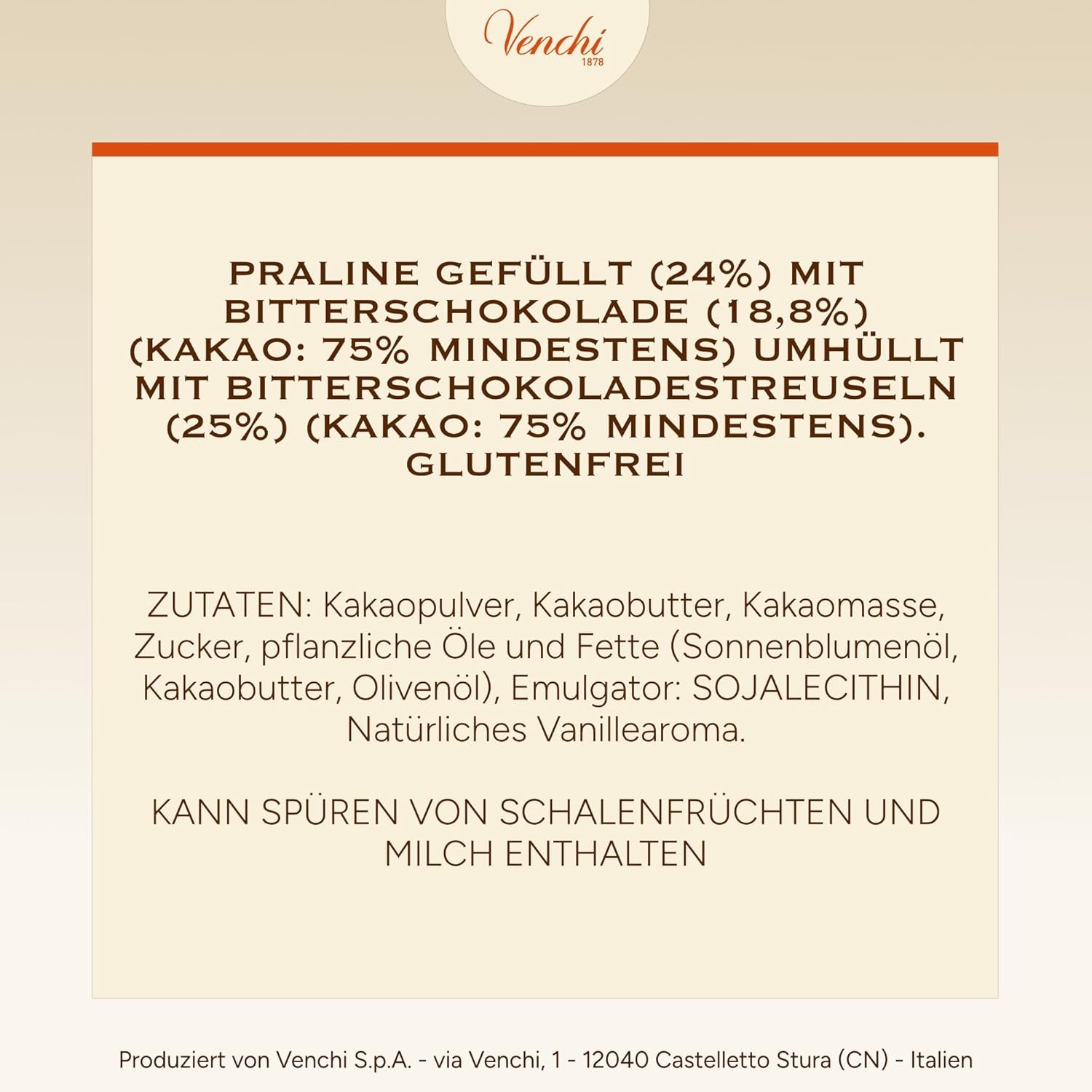 Venchi - Chocoviar w kostkach 75% - Praliny z nadzieniem „Cuor di Cacao”, ekstra ciemna czekolada i granulat Chocoviar 75% - opakowanie zbiorcze 1 kg - Wegańskie - Bezglutenowe