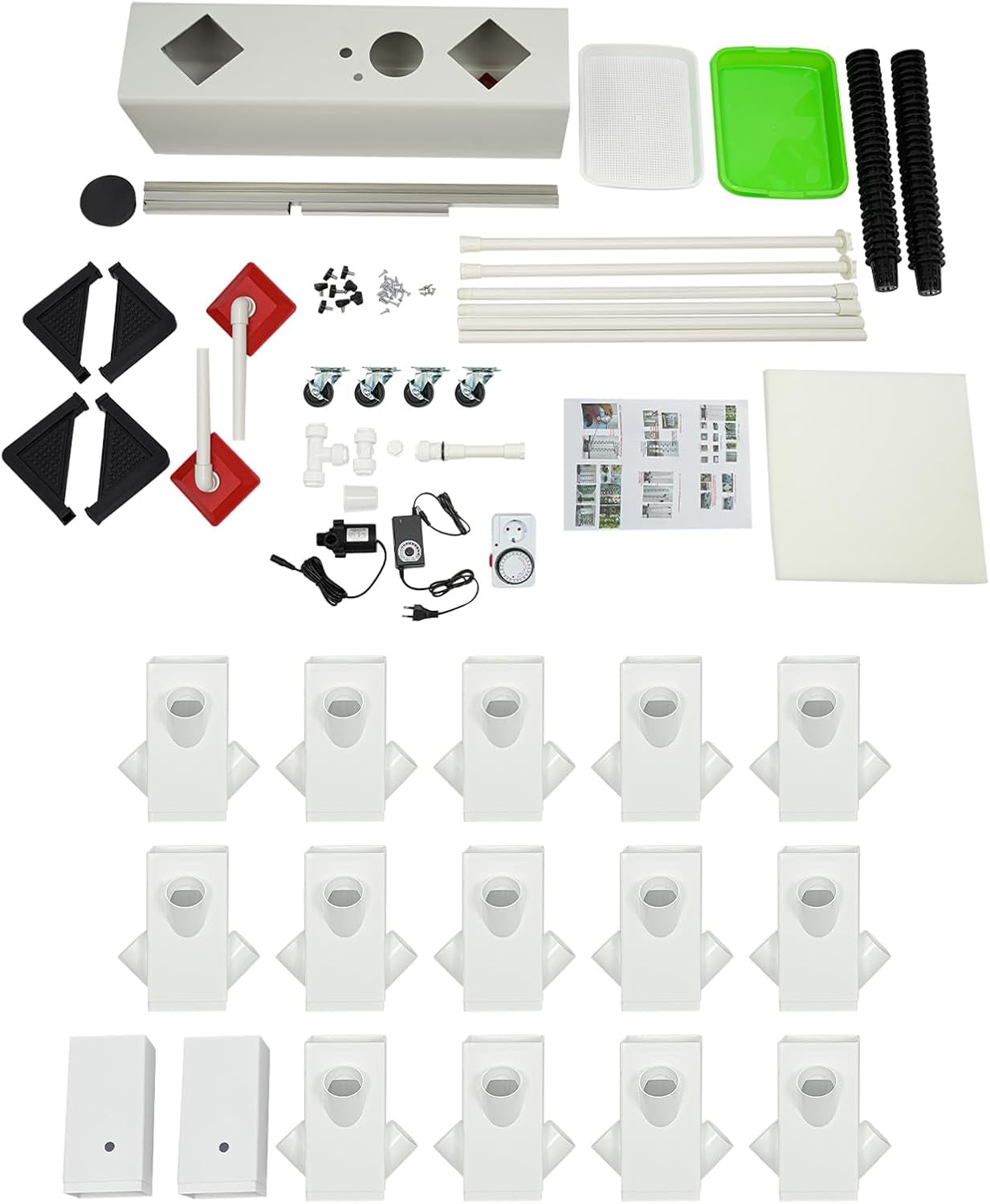 56 kapsułek System uprawy hydroponicznej - pionowa wieża hydroponiczna ze zbiornikiem na wodę o pojemności 30 l, ogrodowy system uprawy hydroponicznej, zestaw do uprawy aeroponicznej ziół, owoców i warzyw