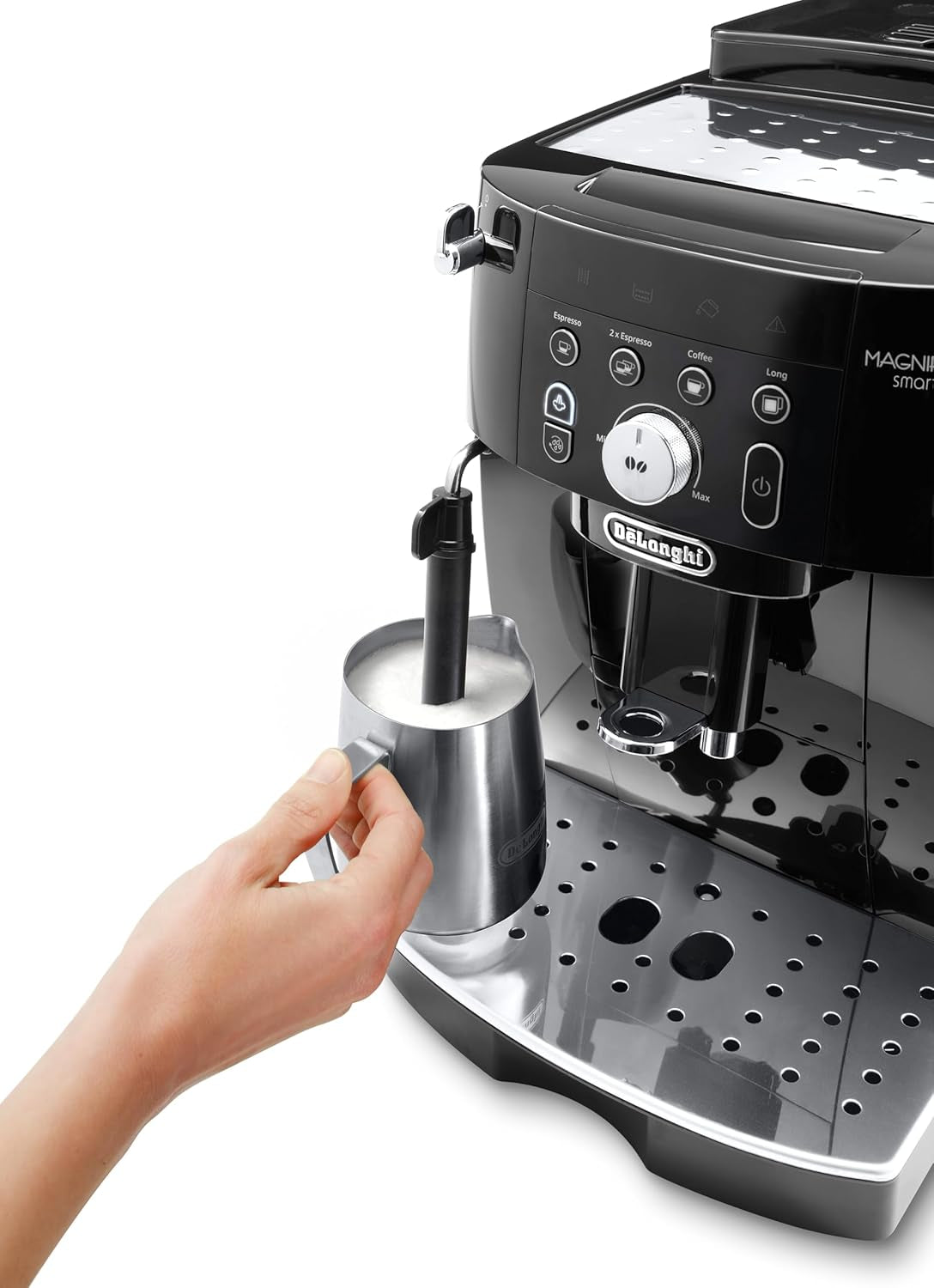 De'Longhi Magnifica S Smart ECAM 230.13.B Espressor complet automat cu spumator de lapte pentru cappuccino, espresso, cafea și cafea lungă, butoane de selecție directă și control rotativ, funcție 2 căni, negru