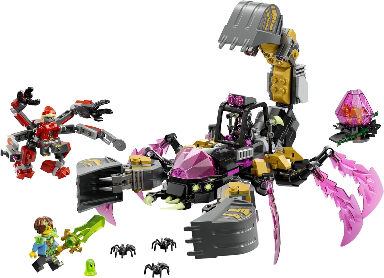 LEGO DREAMZzz 2in1 Albtraum-Skorpionbagger - Spielzeug in Wespenfigur verwandelbar - inkl. 3 Minifiguren und Einer sammelbaren orangefarbenen Schatz-Kreatur - Geschenk für Jungen ab 7 Jahren - 71513
