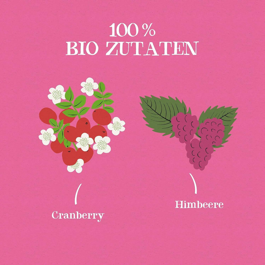 Cupper Ceai de fructe bio Cranberry Rasperry | Ceai cu zmeură | 250 pliculețe de ceai nealbite | Pachet mare | Perfect pentru birou | Ecologic | Comerț echitabil