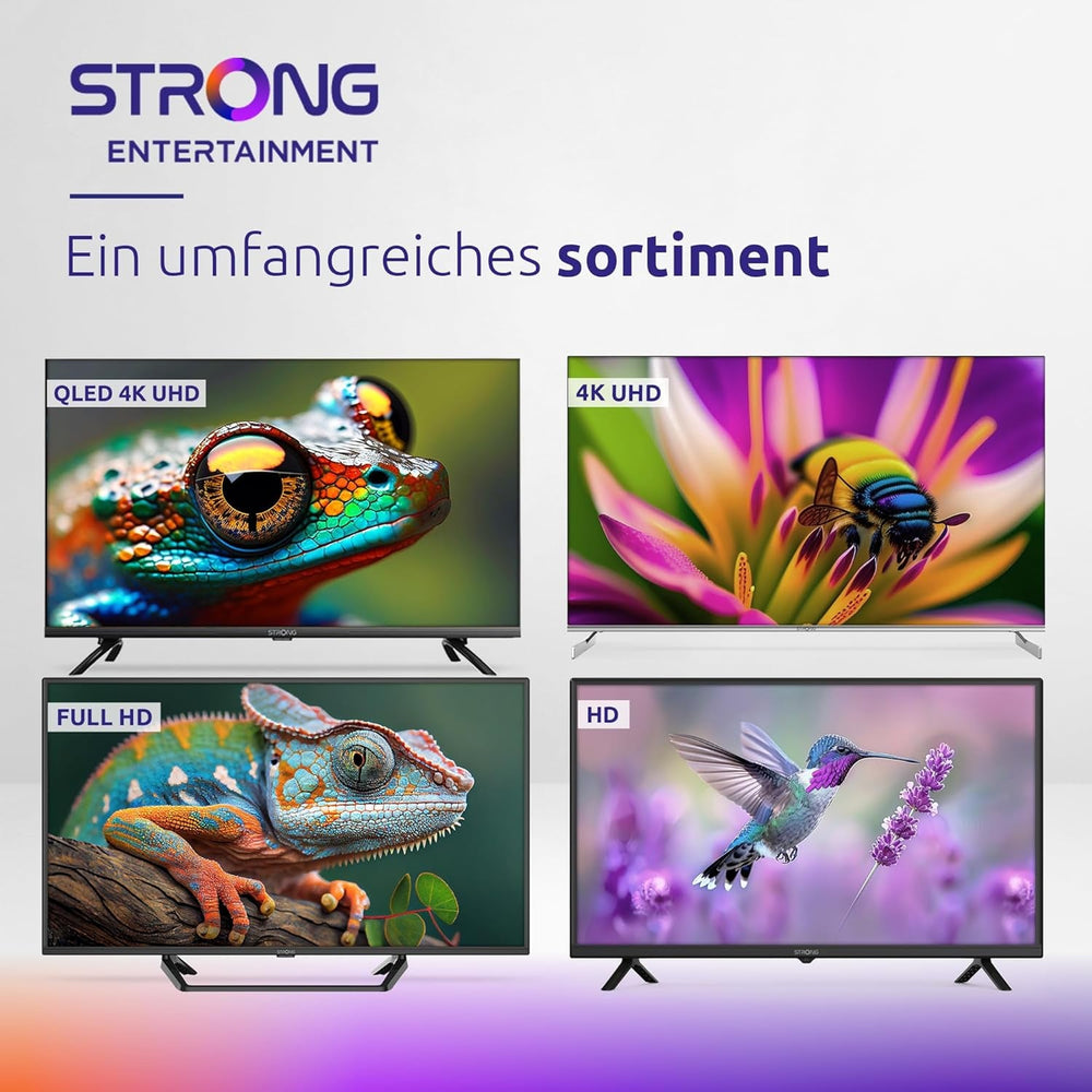 STRONG - Televizor Full HD SRT40FD5553 de 40 inch (100 cm) - Smart TV prin Android TV - Calitate excepțională a imaginii - Tuner triplu - 3 porturi HDMI (1 ARC), 2 porturi USB, conexiune AV, antenă/satelit - negru