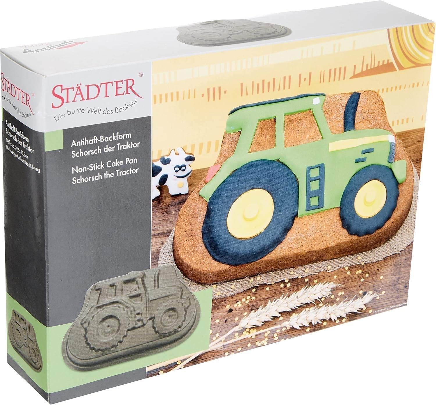 Staedter - Motivbackform Emil Der Igel - Hochwertige Antihaftbeschichtung - PFAS Frei Formy i blachy do pieczenia Naty Shop Motivbackform Traktor