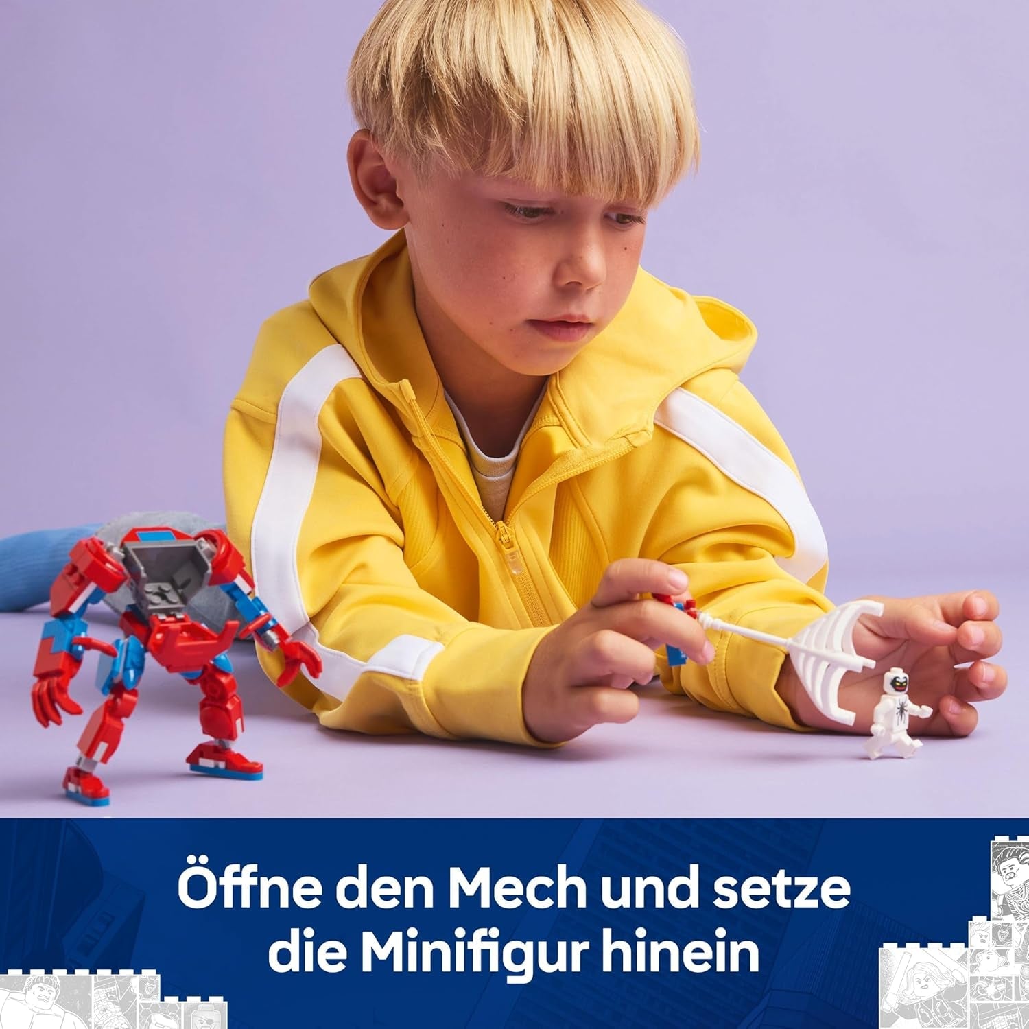 LEGO | Marvel Spider-Man Mech vs. Anti-Venom - Super Hero Figure Building Toy with 2 Minifigures for Imaginative Role Play - Gift for 6 Plus Year Old Boys and Girls 76308