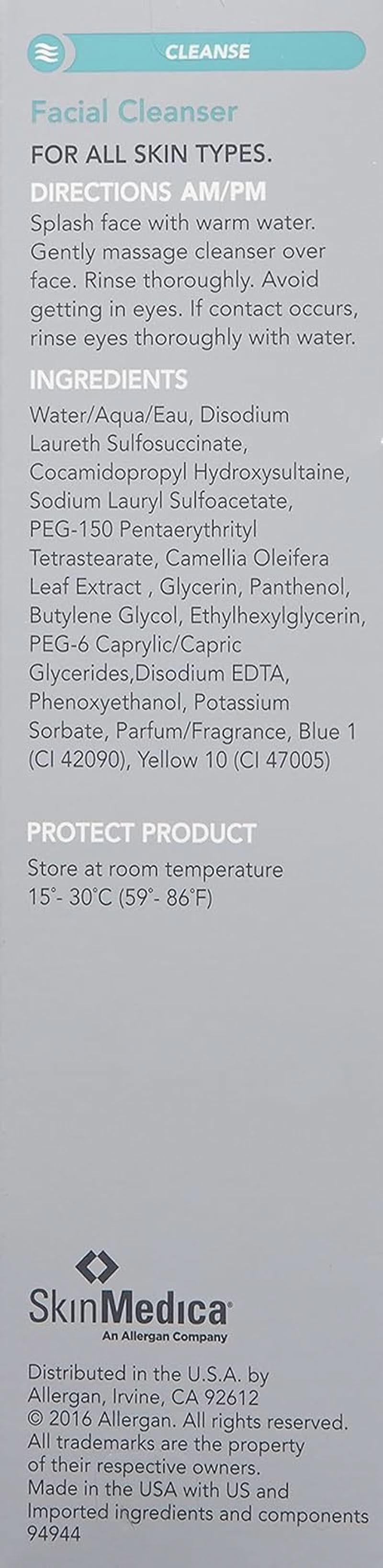 SkinMedica Facial Cleanser - pianka oczyszczająca do skóry normalnej lub suchej, idealna jako żel do mycia twarzy Naty Shop