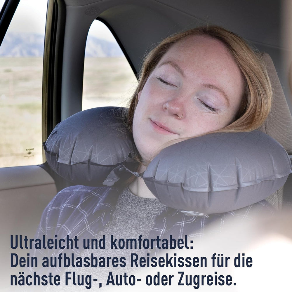 Sea to Summit - Pernă lombară premium Aeros - Pernă gonflabilă pentru spate - Alinare spate - Material poliester 50D - Geantă compactă de călătorie - Serviciu, călătorii și excursii cu mașina - Albastru acvatic - 70g