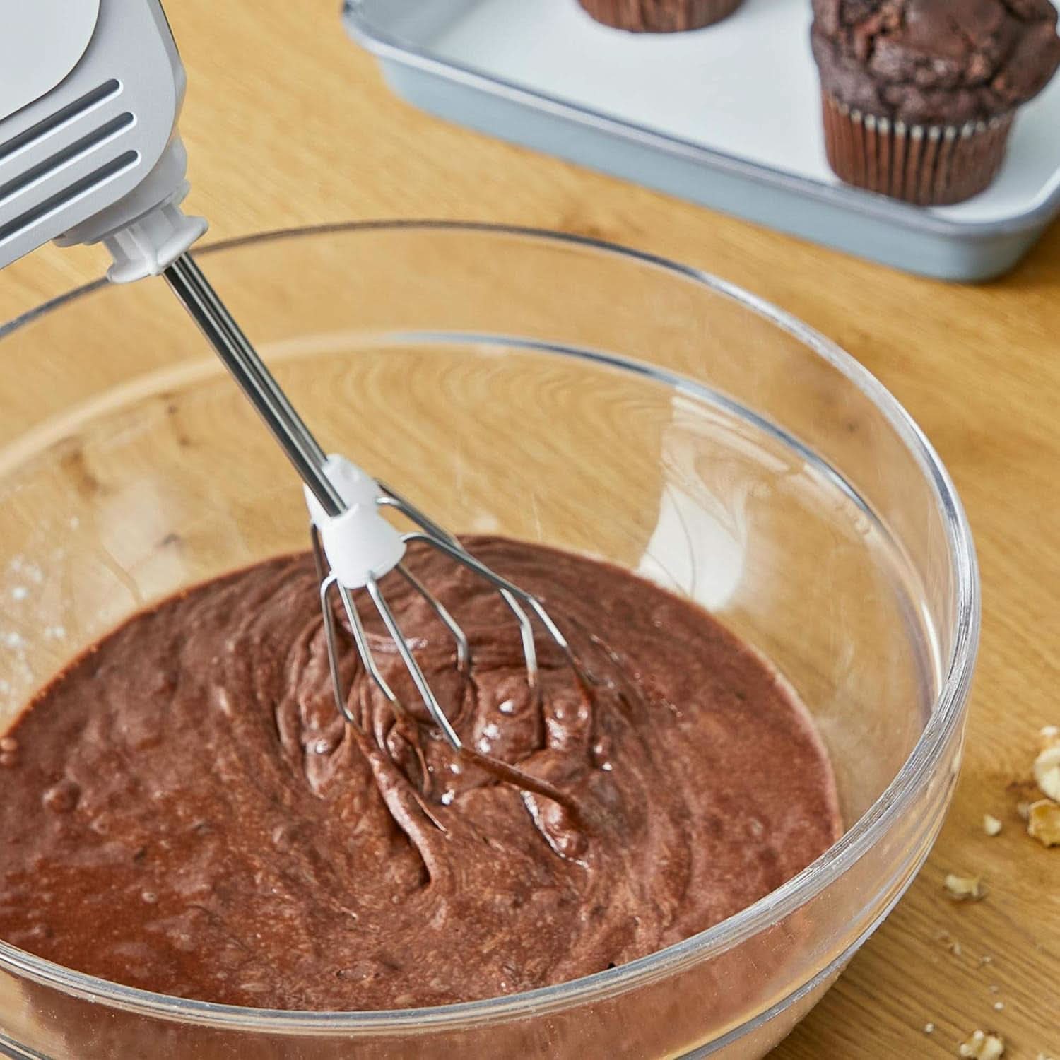 Bosch Hausgeräte Handrührer Clevermixx MFQ24200, 2 Rührbesen, 2 Spülmaschinengeeignet, 4 Stufen, Leicht, Leise, 400 W Weiß/Edelstahl Bucatarie Naty Shop