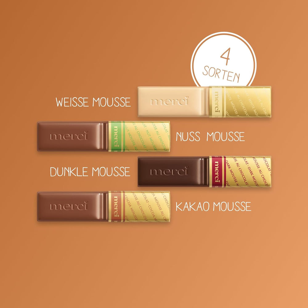 merci Finest Selection Mousse au Chocolat Variety – 1 x 210 g – Specialties Exquisite Chocolate Mousse – Praliny z nadzieniem i bez