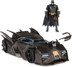 DC Comics Batman Batmobil terenowy z katapultą z hakiem i tylną komorą z siatki, w tym figurka Batmana o średnicy 10 cm, dla fanów superbohaterów w wieku od 4 lat Figurki Naty Shop Single