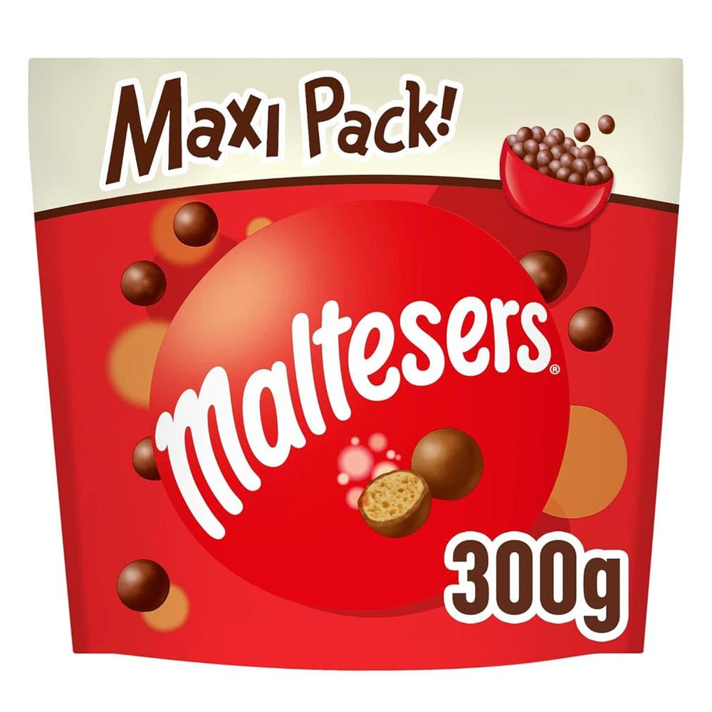 Maltesers, czekoladowe kulki z chrupiącym i lekkim środkiem, przewiewna, czekoladowa przekąska, 1 opakowanie (1 x 300g)