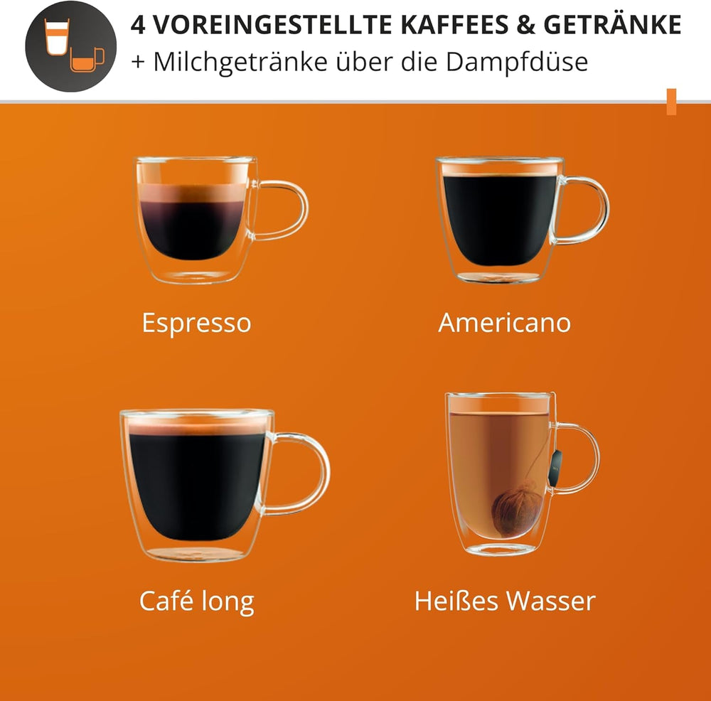 Espressor manual Krups Precision cu portafiltru și râșniță, aparat de cafea barista cu panou de control intuitiv, setări de pre-infuzare, espressor cu duză de abur, încălzire rapidă, XP801T10