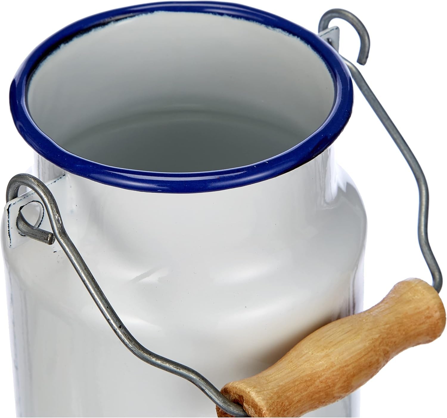 904301 Bidon de lapte 1 L, oțel, alb / albastru, 10 x 10 x 22 cm