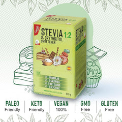 Stevia + Erythrit 1:2 Süßstoff | 204 Beutel Mit 2,5 G | 100% Natürlicher Zuckerersatz - 0 Kalorien - 0 Glykämischer Index - Keto Und Paleo - 0 Kohlenhydrate - Kein GVO - Castello since 1907-510 G Indulcitori Naty Shop