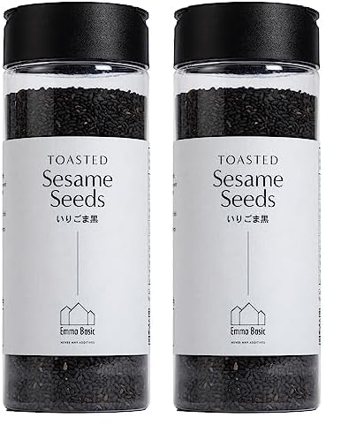 - Gerösteter schwarzer Sezam 150g | Balaststoffreich | Źródła białka wegańskie | Aromat Reichesa | Przeciwutleniacz | Streuen Einfach