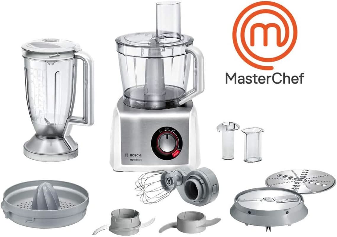 MC812S820 Multitalent 8/1.250 W / 3,9 litra/Multizubehör, Weiß/Edelstahl Matka i dziecko Naty Shop