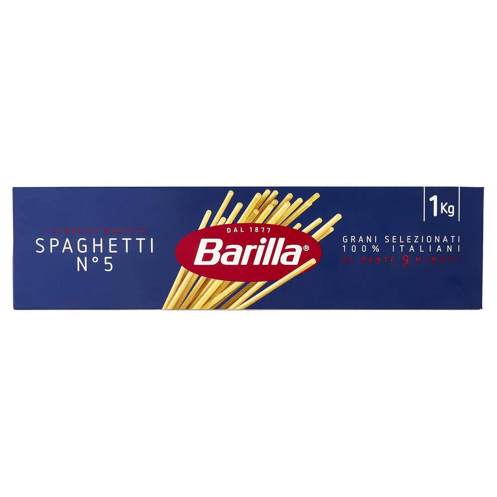 Barilla Classic Spaghetti nr 5 makaron z wysokiej jakości pszenicy durum, zawsze al dente (1 x 1 kg)