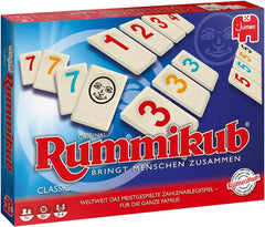 Jumbo Spiele Original Rummikub Classic - der Spieleklassiker unter den Gesellschaftsspielen - für Erwachsene und Kinder ab 7 Jahren JUM17571 Wielokolorowy 2,7 ​​x 3,7 cm