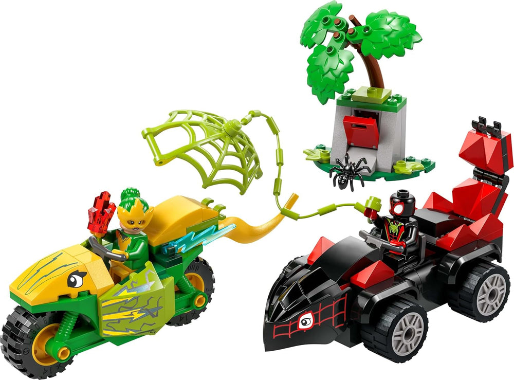 Zabawa LEGO Marvel ze spinem i prądem w dinozaurach Speedsters, samochód superbohatera do zbudowania dla chłopców i dziewcząt od 4 lat, zestaw bohaterów z autko, Spiderman i jego super przyjaciele 11198 Zestawy do budowania Szukaj w sklepie LEGO