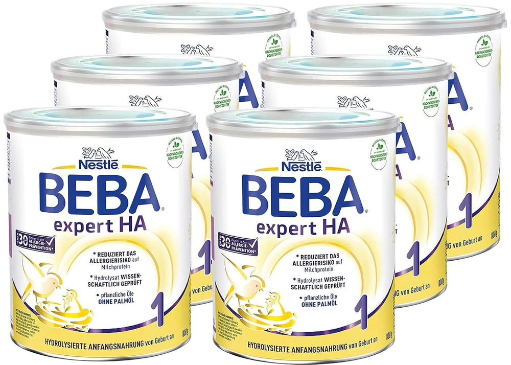 BEBA Expert HA 1 Hydrolysierte Anfangsnahrung, Säuglingsnahrung Von Geburt An, 6Er Pack (6 X 550G) Mama si Copilul Naty Shop Von Geburt An 1
