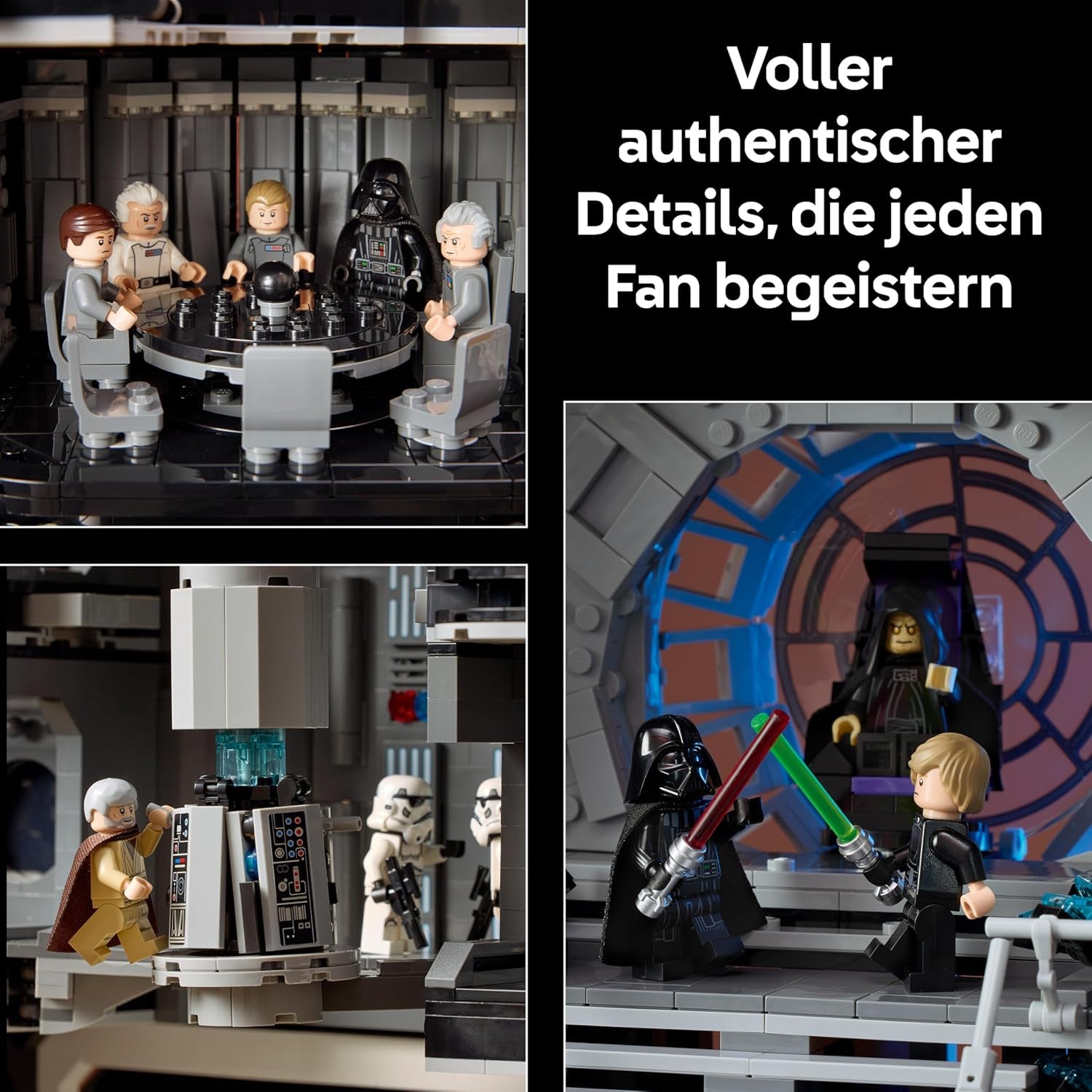 LEGO Star Wars Todesstern - Bauset für Erwachsene - Interaktives UCS-Ausstellungsmodell mit 36 ​​​​Minifiguren inkl. Luke Skywalker, Han Solo i Darth Vader – prezent dla mężczyzn, kobiet i fanów – 75419
