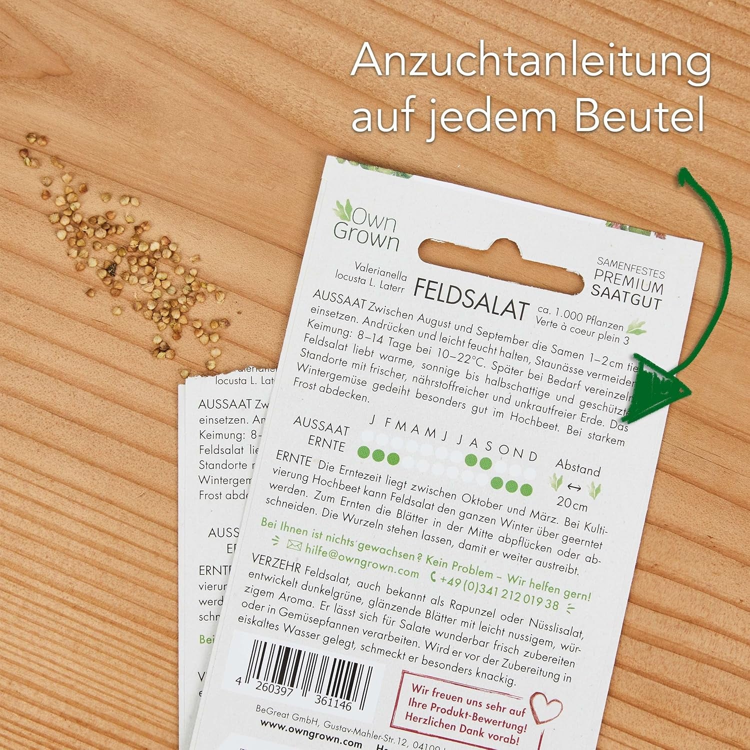 Nasiona sałaty: Zestaw 8 odmian nasion sałaty do ogrodu i na balkon - nasiona sałaty, liść gorczycy, roszponka (twarda), radicchio, nasiona endywii, cykoria - nasiona warzyw sałatkowych z OwnGrown