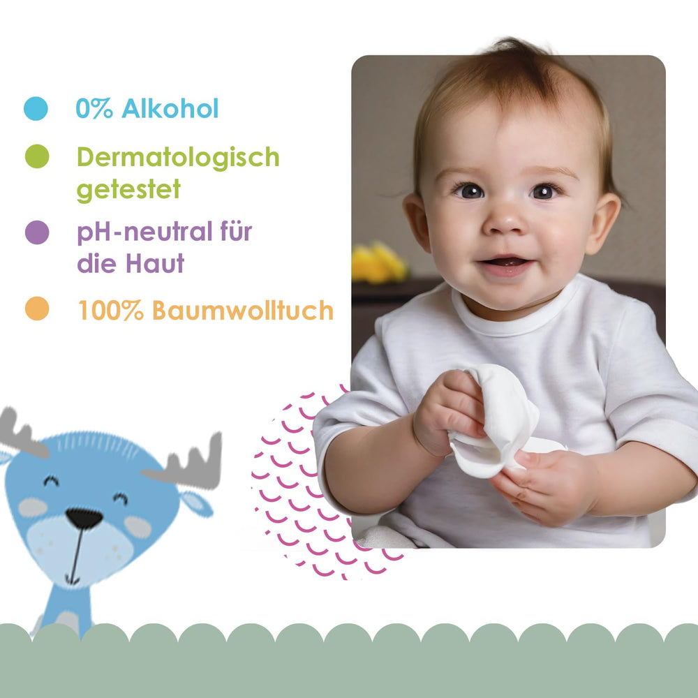 Cleanic Baby Eco Pure Water Chusteczki nawilżane – (1 x 50 szt.) Chusteczki nawilżane dla dzieci i niemowląt – bezzapachowe, spłukiwane, skóra wrażliwa – 50 szt.