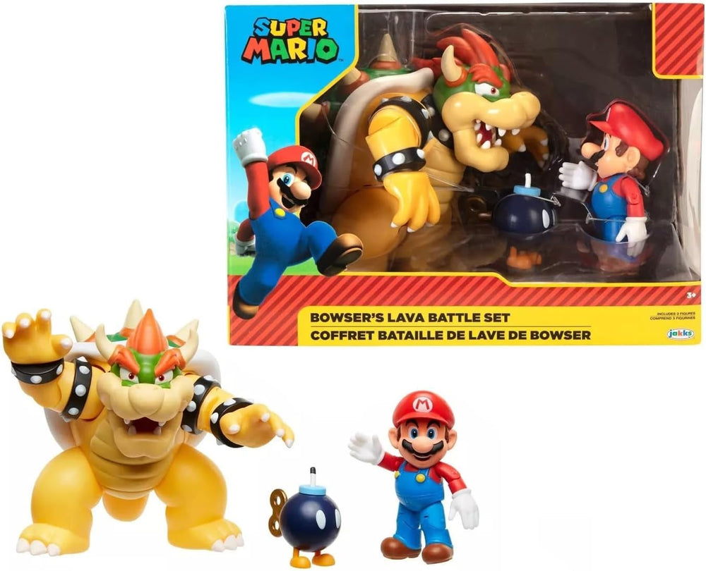 Nintendo Super Mario Bowser 18 cm vs. Zestaw figurek Mario (fala 1) Figurki Naty Shop Domyślny tytuł