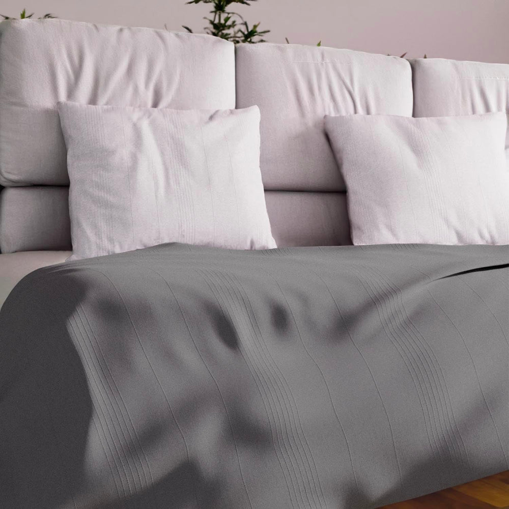 Soleil D'Ocre Adele, Zygzak Pokrowiec, Zrzucony z sofy, Polycoton, Niebieski, 220 X 240 Cm Naty Shop Kołdry i kołdry Szary 180 X 220 Cm