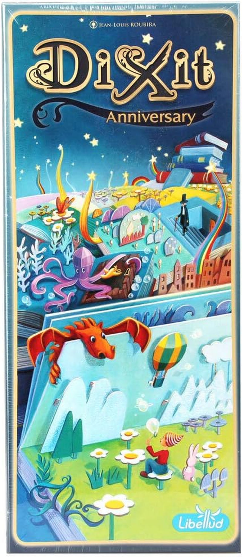 Asmodee, Dixit, wersja niemiecka, gra podstawowa, obraz wart tysiąca słów, kreatywna gra rodzinna dla 3–8 graczy w wieku 8+, gra roku 2010 z 30-minutowym czasem gry