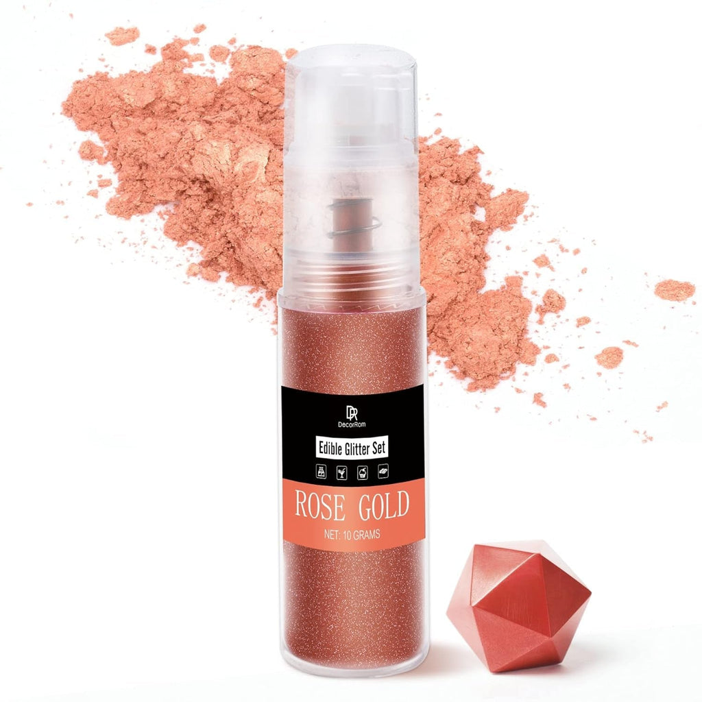 DecoRom, glitter comestibil, praf, 10 grame Glitter Naty Shop Roségold
