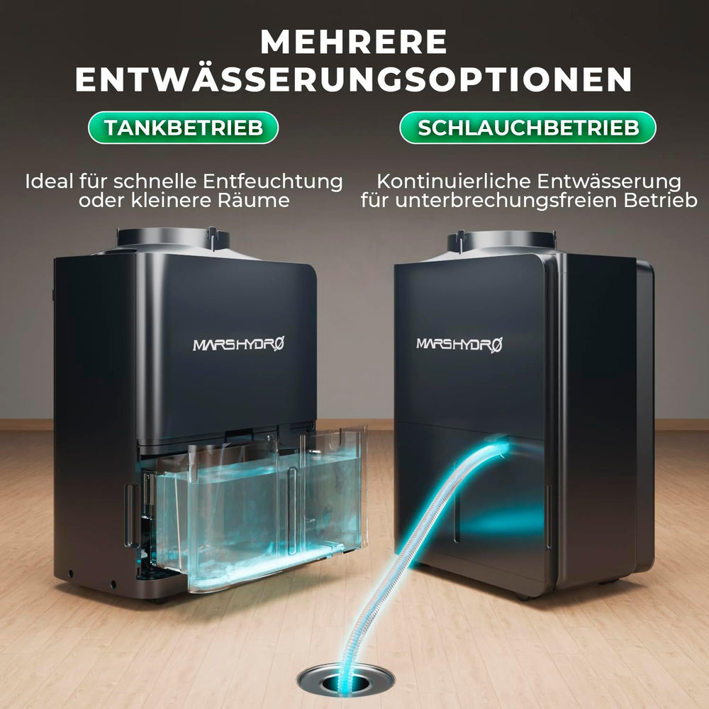 Osuszacz MARS HYDRO, 12 l/dzień, automatyczne odszranianie, funkcja timera, osuszacz pokojowy do namiotów hodowlanych, piwnic i roślin, zbiornik na wodę o pojemności 1,2 l