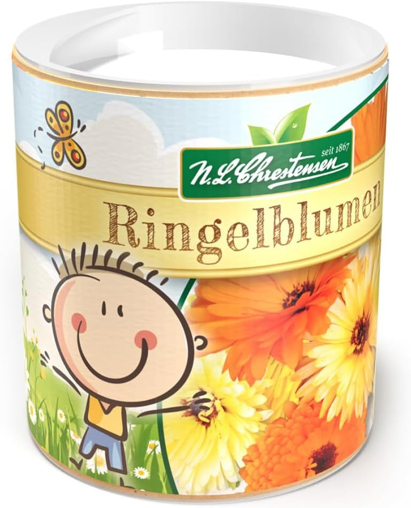 Nasiona nagietka Chrestensen Colourful Mix - Nasiona bez zapylenia 30g na ok. 25m² - Shaker dla dzieci w ogrodzie